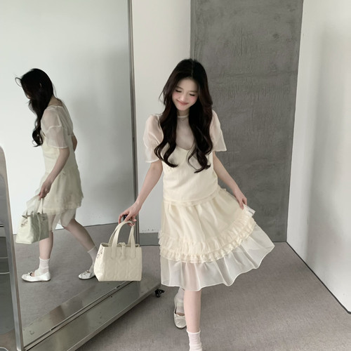 grapestone -蕾丝花边半身裙夏季高腰A字蓬蓬裙半身裙2907