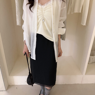 26A8005 不含开衫 BOLAMEI 26夏上新蕾丝边V领百搭吊带背心