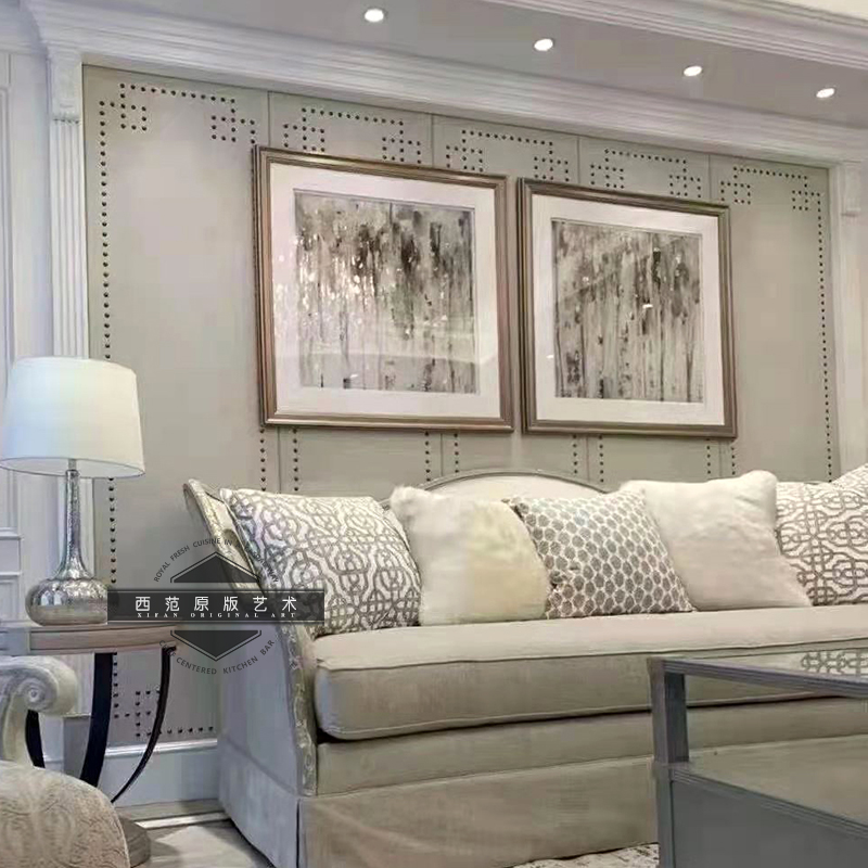 进口入户玄关双联抽象风装饰画