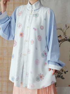 鹿临汉服[皮球花]比甲马面明制汉服铜氨棉柔雪丝缃黄春夏秋非古装