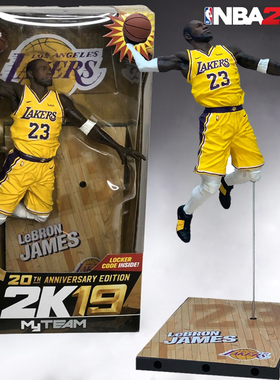 麦克法兰NBA2K19篮球湖人23号黄衣詹姆斯6寸球星手办人偶公仔模型