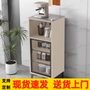 奶油风岩板茶水柜客厅酒店办公室茶吧咖啡机置物边柜多功能单门柜