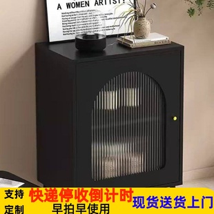 定制岩板储物柜复古风办公家用收纳靠墙置物茶水柜咖啡机摆放台柜