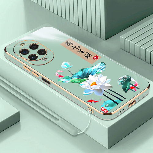 荷气生财适用华为Nova15手机壳5G防摔软套PSN-AL00包边nova15薄送长辈爸妈