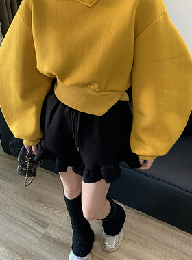 【卫衣脑袋】原单开衩翻领羊腿袖订制螺纹卫衣