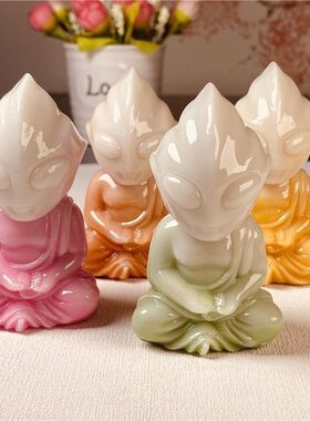 夜光石发光奥特曼佛创意手把件手办玩具居家桌面小摆件生日礼物