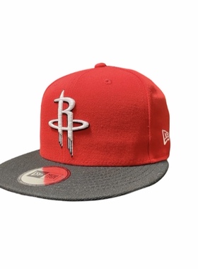 New Era & NBA联名款 火箭队logo经典平沿棒球帽