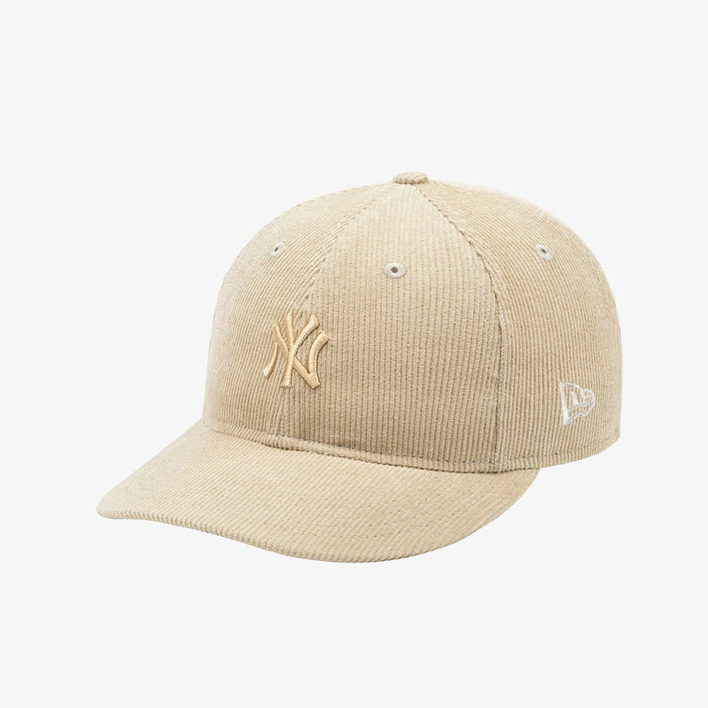 纽亦华New Era NY洋基队 金色小logo灯芯绒潮流遮阳平檐帽可调节