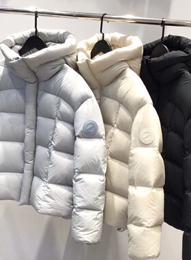 泡芙羽绒服女2025冬新款加厚连帽休闲短款90白鸭绒保暖面包服外套