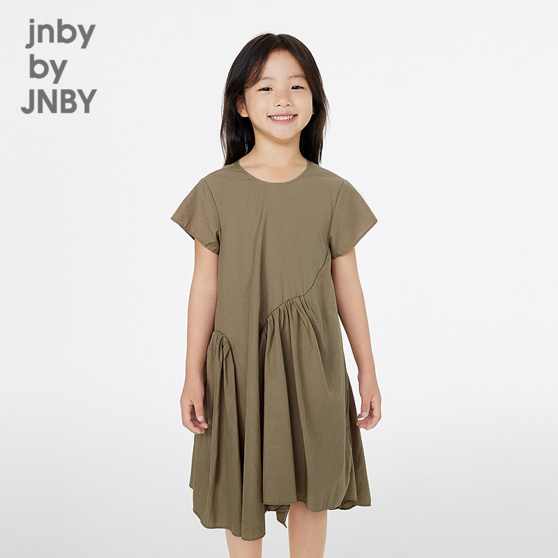 江南布衣童多色连衣裙洋气短袖圆领纯色气质A型夏女童jnbybyjnby