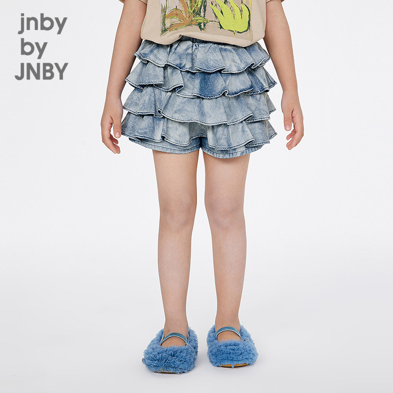 江南布衣童装短款裙裤时尚纯色牛仔短款蛋糕夏女童jnbybyjnb