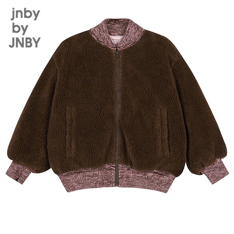 江南布衣童装短款仿皮草绒感外套宽松保暖冬男女童儿童jnbybyj