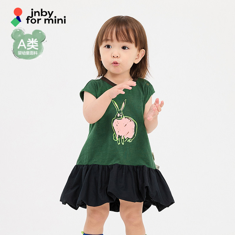 江南布衣婴童连衣裙时尚圆领图案A型夏女童婴儿儿童jnbybyjn