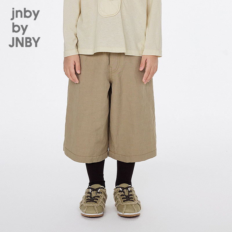 江南布衣童装棉麻七分裤洋气纯色宽松直筒春男女童儿童jnbybyj