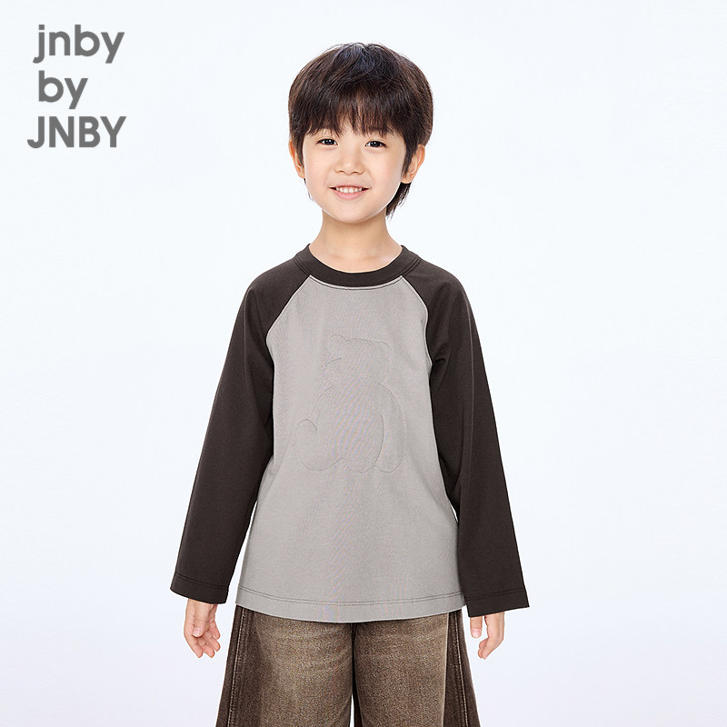 江南布衣童装宽松长袖T恤撞色拼接H型时尚宽松秋男女童jnbybyjnby