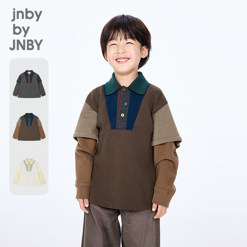 江南布衣童装宽松休闲套头卫衣H型时尚简约时尚秋男童jnbybyjnby