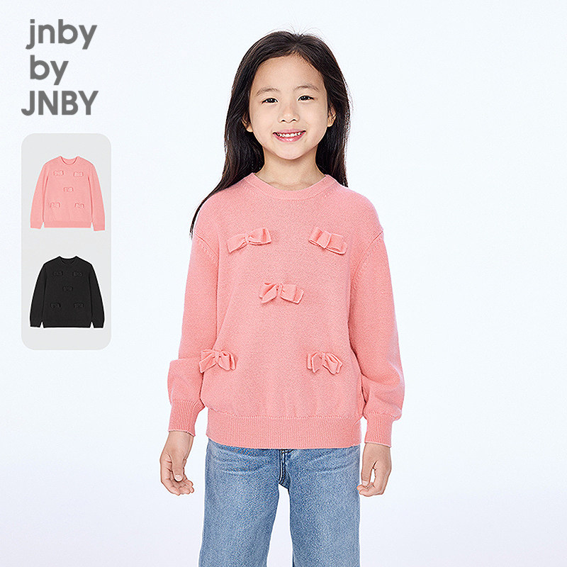 江南布衣童装时尚简约长袖套头毛衣H型宽松休闲冬女童jnbybyjnby