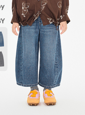 新款江南布衣童装牛仔九分裤阔腿26春男女童jnbybyjnby1Q1E11800