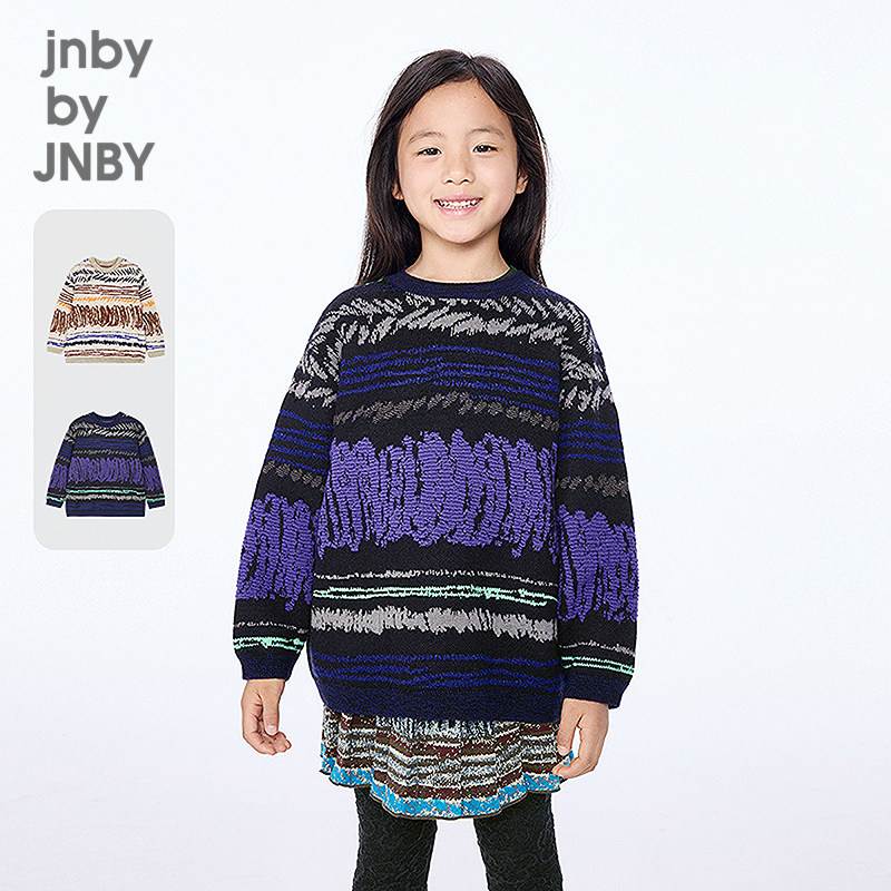 江南布衣童装宽松休闲长袖套头毛衫童趣简约冬男女童jnbybyjnby