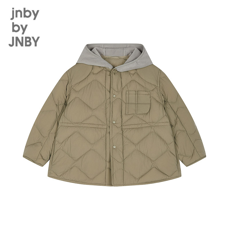 江南布衣童装中长款羽绒服90白鸭绒保暖带帽男女童儿童jnbybyjnby