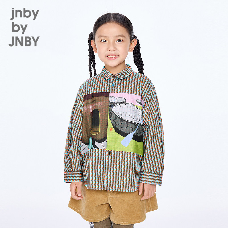 [秀场同款]江南布衣童装长袖衬衫全棉印花25秋男女童jnbyby