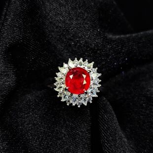 1.55ct孤品鸽血红天然红宝石戒指精工镶嵌生日礼物情人节礼物婚戒