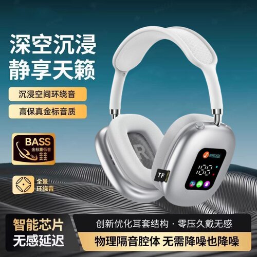 头戴式蓝牙耳机数显屏高音质续航