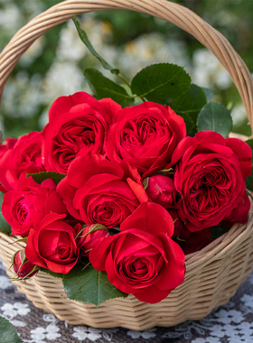 浩田花苑月季 阳台绿植切花红苹果（Red Apple rose）带土正红色