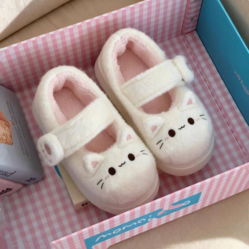 男女防滑外穿冬季魔术贴玛丽珍棉拖鞋豆豆鞋软萌小猫lolita鞋,居家布艺,居家棉拖/棉鞋,淘宝优惠券,粉丝福利购,淘宝优惠卷