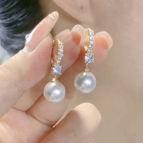 2025年新款日韩气质微镶珍珠耳扣
