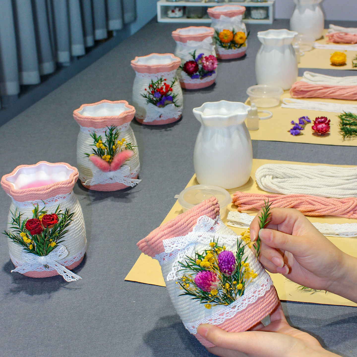 三八节手工diy水培花瓶干花编织半成品妇女女性制作女神活动礼物