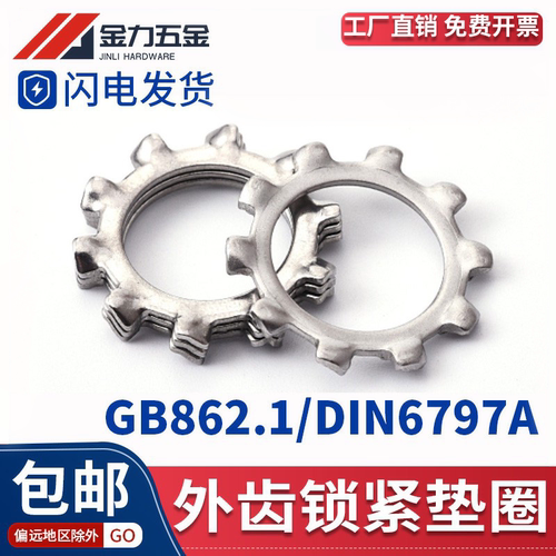 304不锈钢GB/T862.1外齿形垫片
