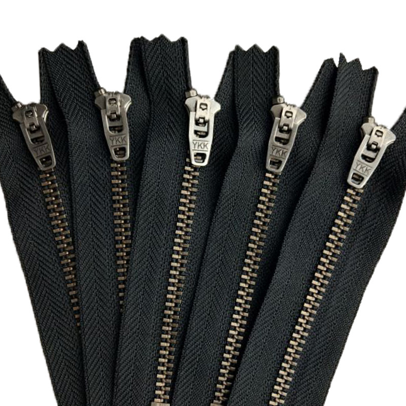 ykk4号灰沥牙闭口拉链服装辅料牛仔裤拉链配件黑色