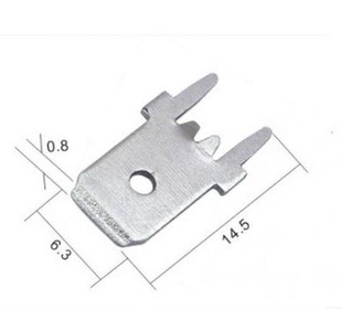 6.3mm4.8mm插片双脚内固定 一包 厚度0.8MM铜线路板定位焊接线片