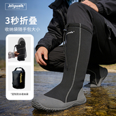 户外高筒雨鞋 男女3秒折叠防水防滑橡胶底便携钓鱼登山靴