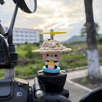 一二布布公路自行车小黄鸭头盔车把摆件电瓶摩托车电动车装饰配件