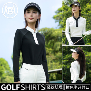 上衣秋冬新款 子套装 polo长袖 女网球运动衣服裤 服装 2025高尔夫女装