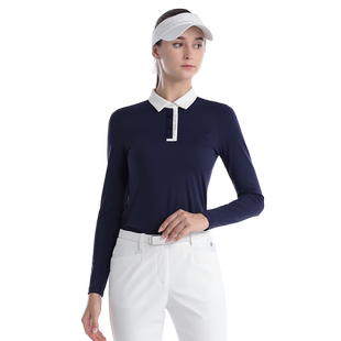 高尔夫女装夏季新款女士服装长袖polo上衣T恤运动女网球衣服套装