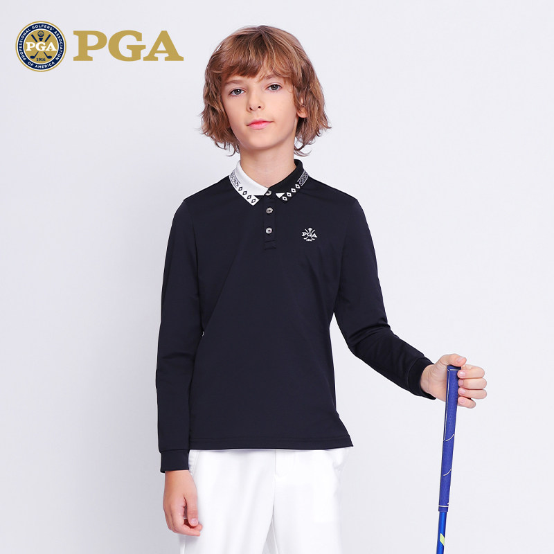 Mỹ PGA golf quần áo trẻ em bé trai dài tay thời trang trẻ thu đông thể thao mới hàng đầu quần áo