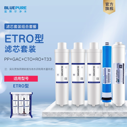 蓝飘尔净水器ETRO系列滤芯PP棉CTO滤芯RO膜T33滤芯GAC优惠组合装