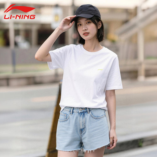 李宁女款T恤夏季圆领短袖