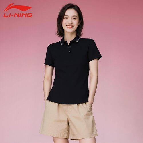 李宁Polo衫夏季女士新款T恤休闲