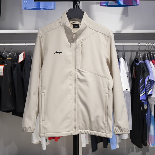 李宁风衣秋冬软壳男士加绒外套