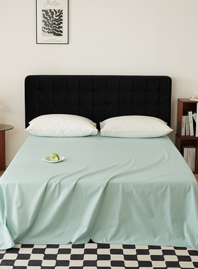 高密度全棉床单单件薄荷绿色淡蓝色青蓝色被单纯棉1.51.61.8m2米3