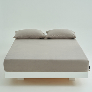 保暖牛奶绒浅灰水泥灰色纯色床笠单件石灰加绒床罩套单人双人加大