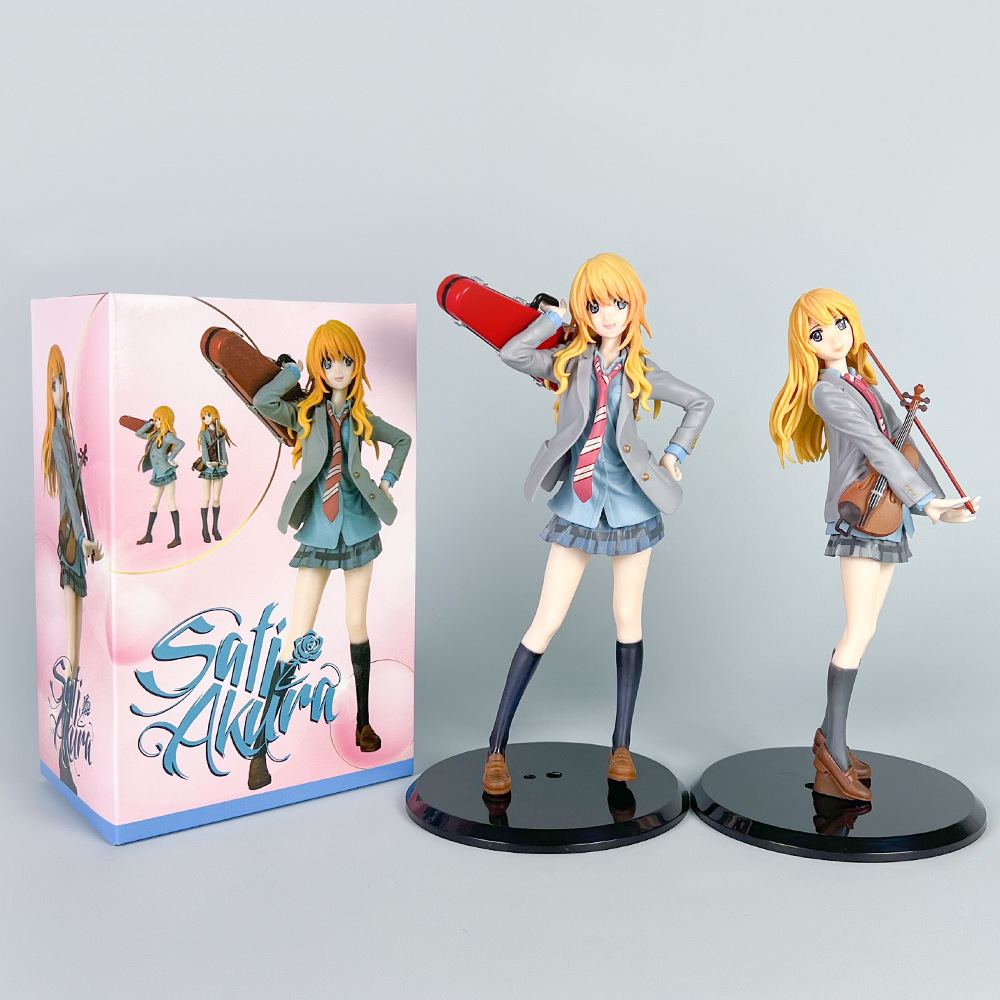 动漫手办四月是你的谎言二次元校服宫园薰小提琴家公仔模型摆件