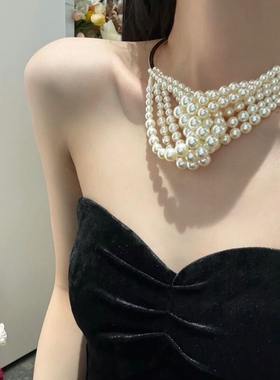 13大牌迪家多串珍珠项链女款新款轻奢小众高级感送女朋友饰品礼物