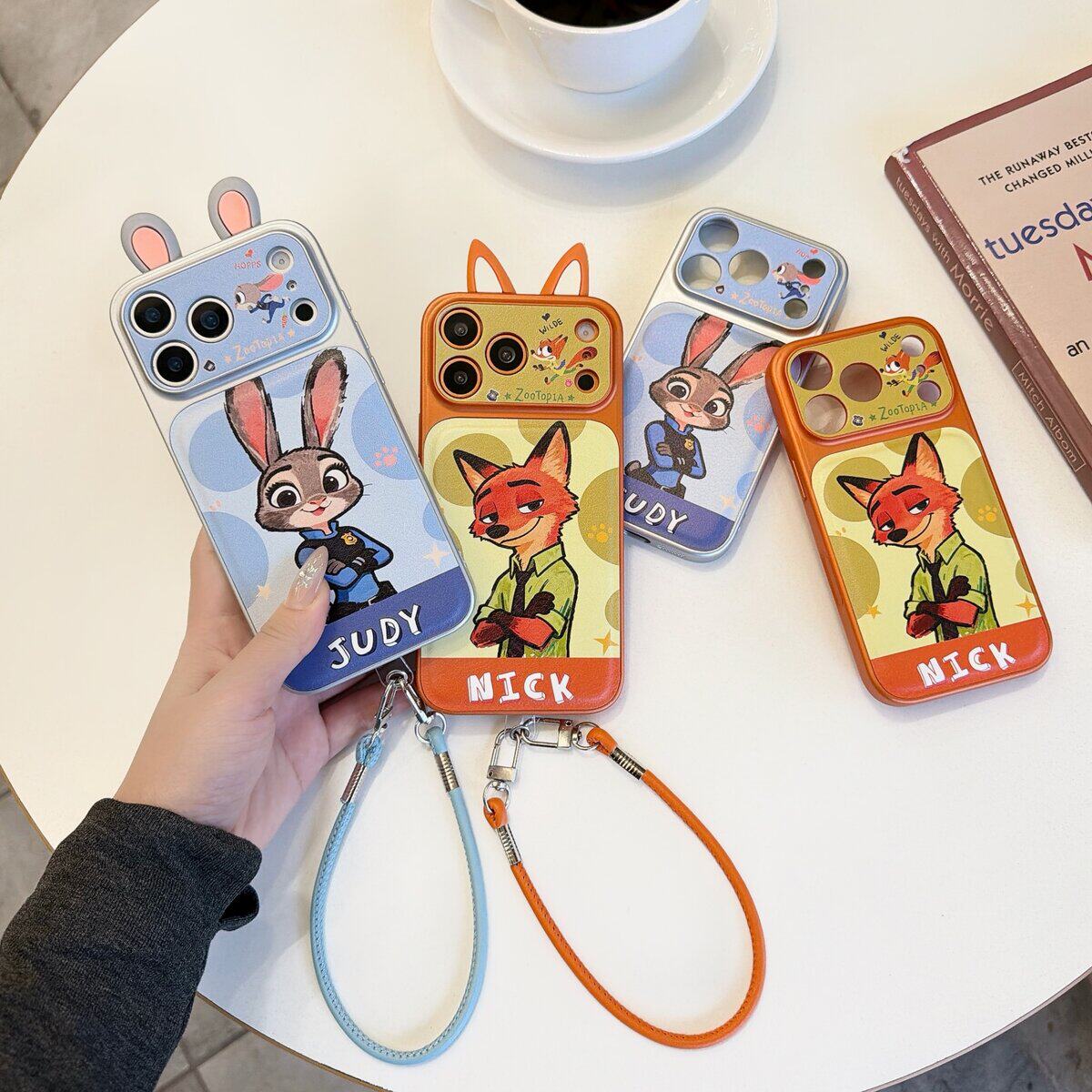 疯狂动物城手机壳适用苹果17promax新款韩式ins风氛围感iphone16/15小众创意高级14全包防摔皮纹朱迪尼克挂绳