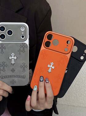 相机键全包大视窗秒变适用苹果17promax手机壳16promax防摔15 promax 14promax 橙色黑色手机保护套3D金属标