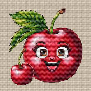 D063樱桃 精准印花十字绣 多金绣铺十字绣自配套件DMC R线